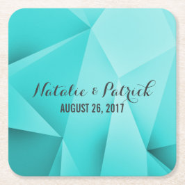 Aqua Jewel Tones Wedding Paper Untersetzer
