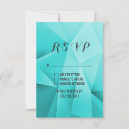 Aqua Jewel Tones Wedding RSVP Card