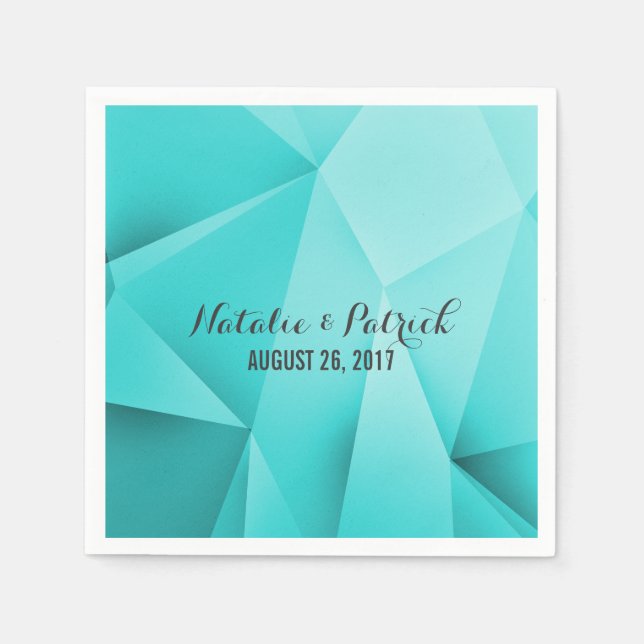 Aqua Jewel Tones Wedpaper Napkins Serviette (Vorderseite)