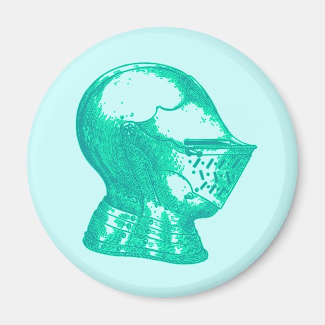 Aqua Knight Armor Mittelalterlicher Helm Ritter Magnet (Vorne)