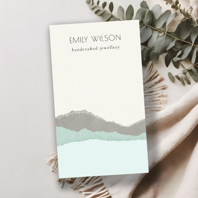 Aqua Kraft Mountain Wave Blank Juwelier Display Visitenkarte (Von Creator hochgeladen)