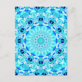 Aqua Lace, delikat, Abstrakt Mandala Postkarte
