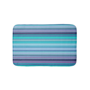 Aqua, Lavendel und Blaue Streifen Badematte