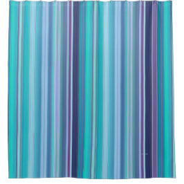 Aqua, Lavendel und Blaue Streifen Duschvorhang