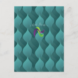 Aqua Leaf Flow – Türkisgrüner Energiegradient für Postkarte