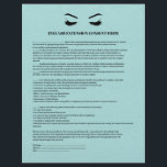AQUA Leder EYELASH EXTENSION CONSENT FORMULAR Flyer<br><div class="desc">Eyelash Extensions Consent Formulare sind perfekt für Ihr Lash Extension Geschäft. Dieses moderne und ausgeklügelte Konsensformular bietet eine glamouröse, minimalistische Illustration der Wimpern einer Frau, einen Titel und einen Block, in dem Sie alle Ihre Einwilligungsinformationen auf einen Luxus mit einem gedruckten AQUAMARINE BLUE Lederhintergrund einfügen können. LEADER IST EIN DRUCKENDER...</div>