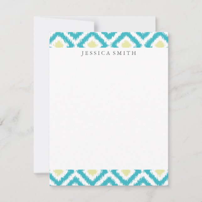 Aqua Lemon Diamonds Ikat Pattern (Vorderseite)