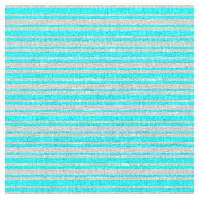 Aqua & Light Gray Lined Pattern Stoff (Nahaufnahme)