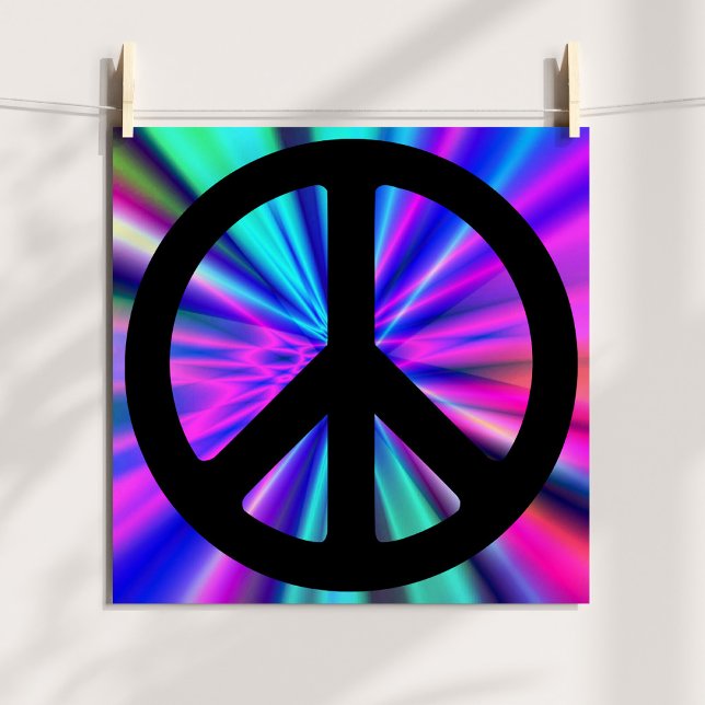 Aqua Light Show mit Peace Symbol Poster (Aqua Light Show with Peace Symbol Poster)