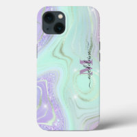 Aqua Lila Crystal Marble Iridescent Agate