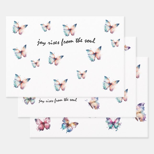 Aqua Lila Joy erhebt sich vom Soul Butterfly Geschenkpapier Set (Set)