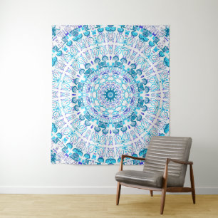Aqua Lila Kaleidoskop-Scheinwerfer-Tapete Wandteppich