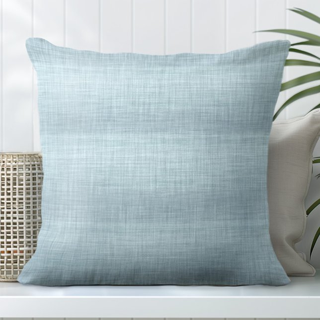 Aqua Linen Texture Throw Kissen (Von Creator hochgeladen)