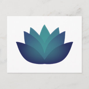 Aqua Lotus Blume Illustration Feiertagspostkarte