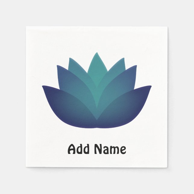 Aqua Lotus Blume Illustration Serviette (Vorderseite)