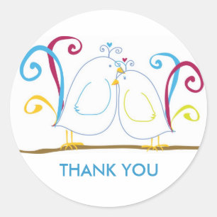 Aqua Love Bird Stickers - Personalisieren Sie sie!
