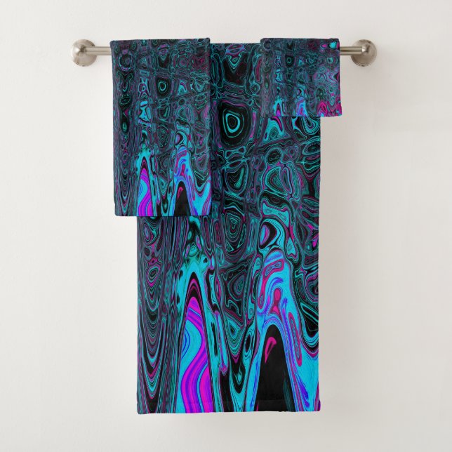 Aqua Magenta et Vagues Abstraites noires (En situation)