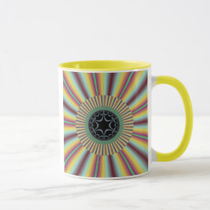 Aqua-magentarotes Sonnendurchbruch-Fraktal Tasse