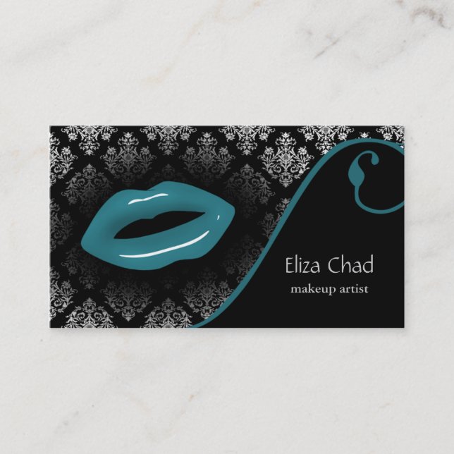 Aqua Makeup artist Business Cards Visitenkarte (Vorderseite)