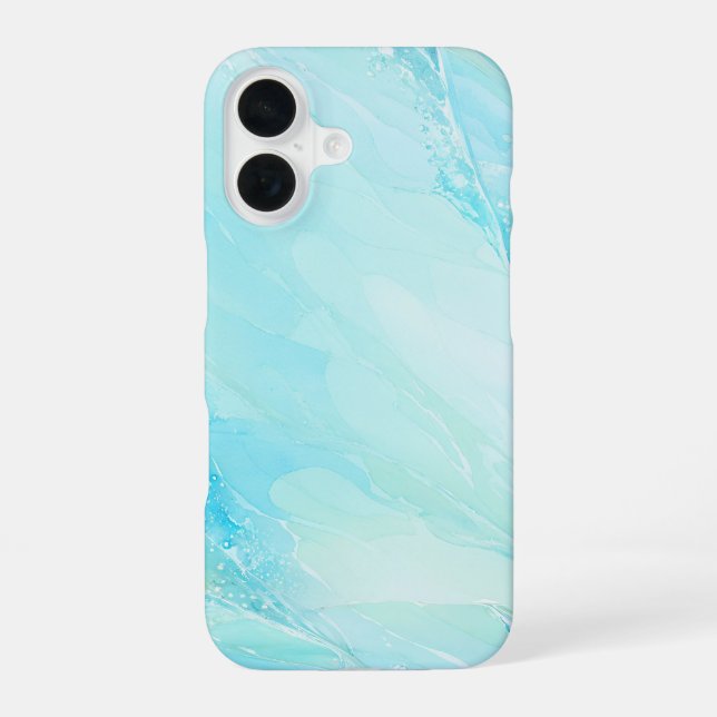 Aqua Marble Abstract Art Phone Case iPhone 16 Hülle (Rückseite)