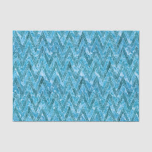 Aqua Marbled Zickzack Seidenpapier