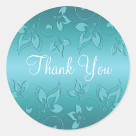 Aqua-marine Floral 1.5" Danke Sticker