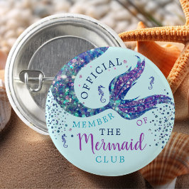 Aqua Mermaid Birthday Party - Gefallen-Button Button