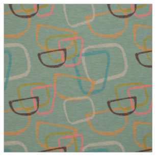 Aqua Mid Century Moderne Fünfzigerjahre Stil Stoff