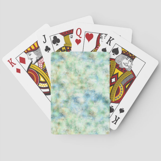 Aqua Mint Gold Marmor Abstrakt Spielkarten (Rückseite)