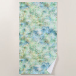 Aqua Mint Gold Marmor Abstrakt Strandtuch