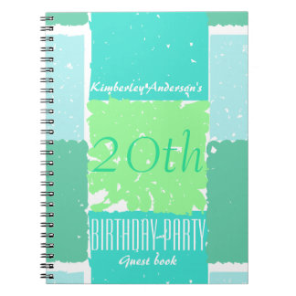 Aqua Mint Green Colors 20e anniversaire Livre d'or