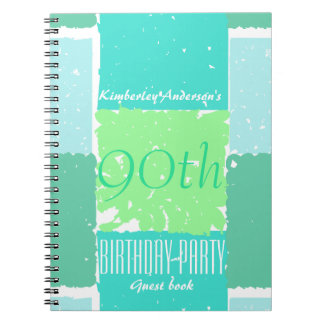Aqua Mint Green Colors 90e anniversaire Livre d'or