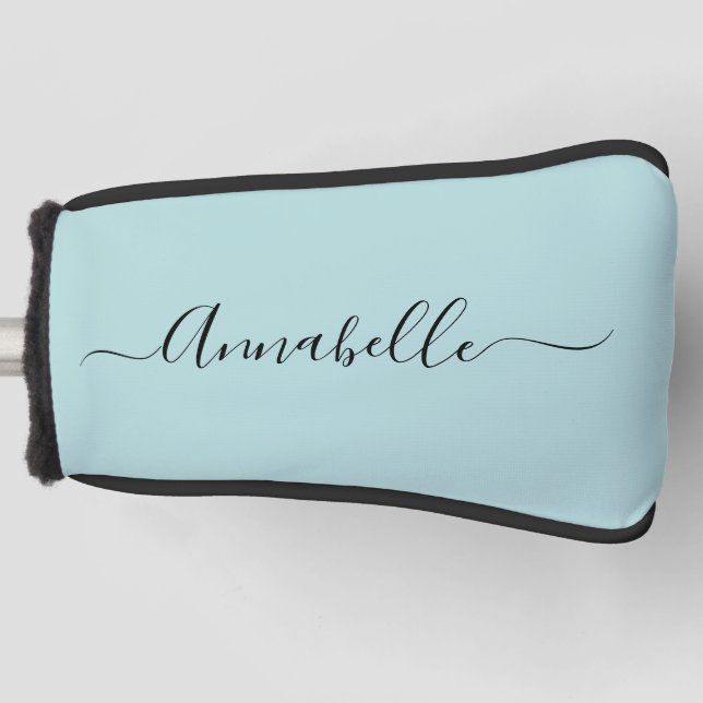 Aqua Mint Green Personalisiert Name Golf Head Cove Golf Headcover (Vorderseite)