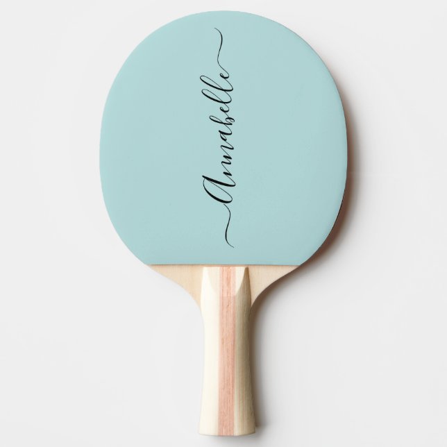 Aqua Mint Green Personalisiert Name Ping Pong Padd Tischtennis Schläger (Vorderseite)