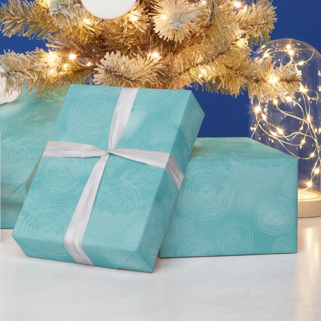 Aqua Mint Mermaid Boho Circles Geschenkpapier (Feiertage)