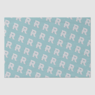 Aqua Mint Silver Letter R Seidenpapier