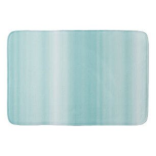 Aqua Mint White Beach Vibes Stripes   Badematte