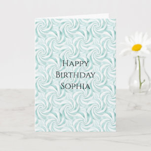 Aqua Mint White Wirbel Geburtstag Karte