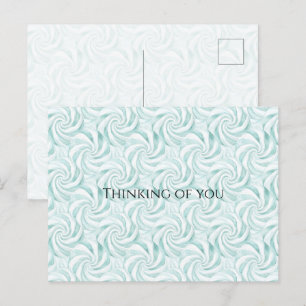 Aqua Minze Weiße Schwünge In Gedanken bei dir Postkarte