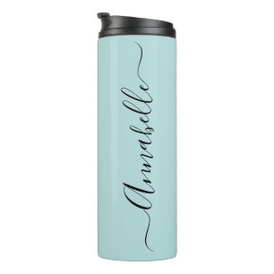 Aqua Minzgrün personalisierter Name Thermotumbler Thermosbecher
