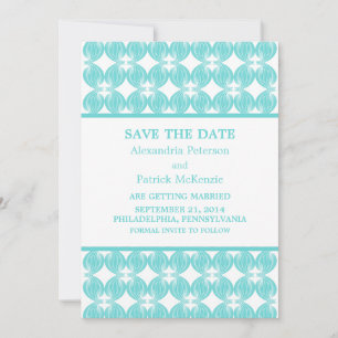 Aqua Modern Deko Save the Date einladen Einladung