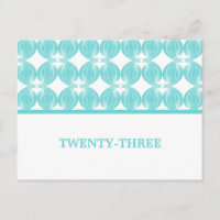Aqua Modern Deko Tischnummer Postkarte