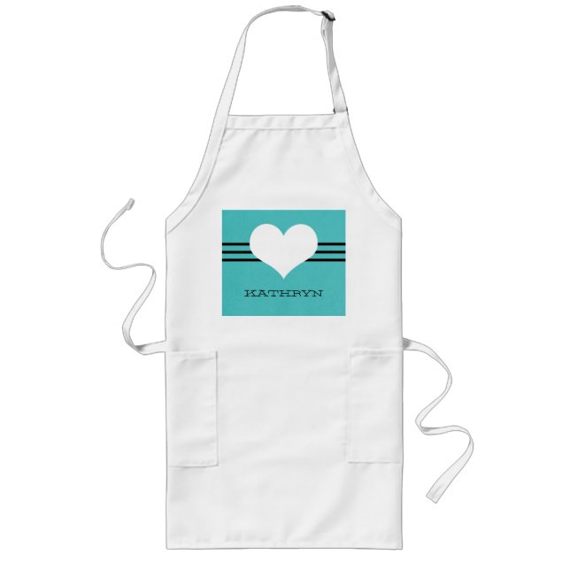 Aqua Modern Heart Schürze (Vorne)