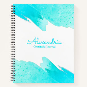 Aqua Modern Personalisiert Elegantes Script Journa Notizbuch