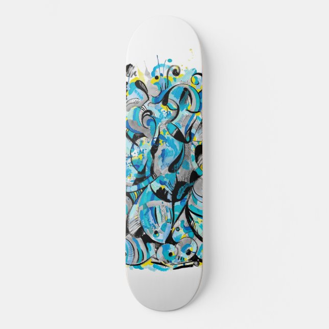 Aqua modern skateboard deck (Vorderseite)