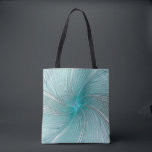 Aqua Modern String Flower Tote Tasche<br><div class="desc">Aqua modern flower resembling a string flower swirling around a star cdenter</div>