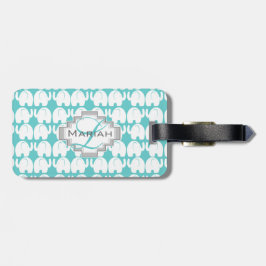 Aqua Monogram Gepäckanhänger
