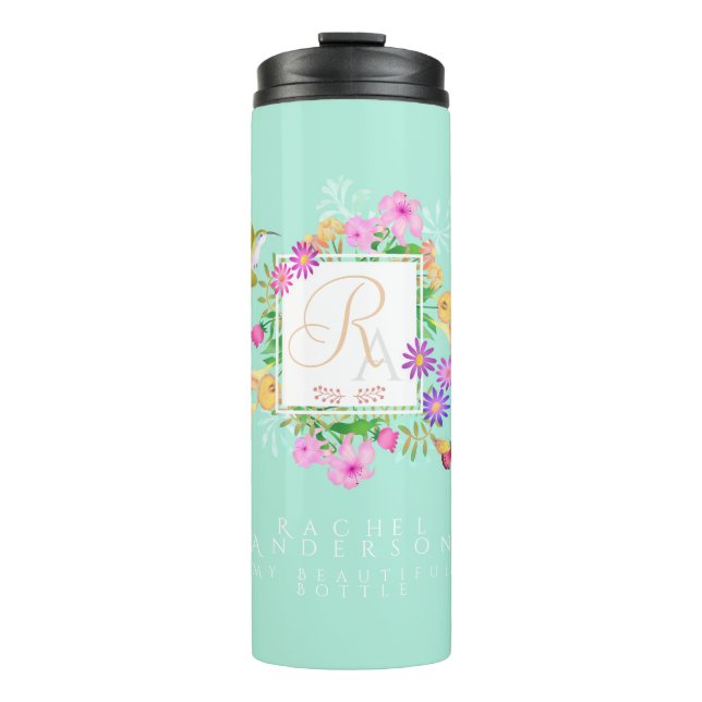 Aqua Monogram Thermosbecher (Vorderseite)