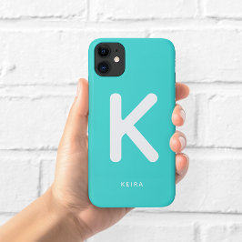 Aqua Monogramm-Handyhülle Case-Mate iPhone Hülle