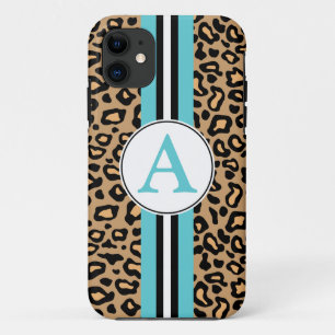 Aqua-Monogramm-Leopard iPhone 5 Case-Mate Case-Mate iPhone Hülle